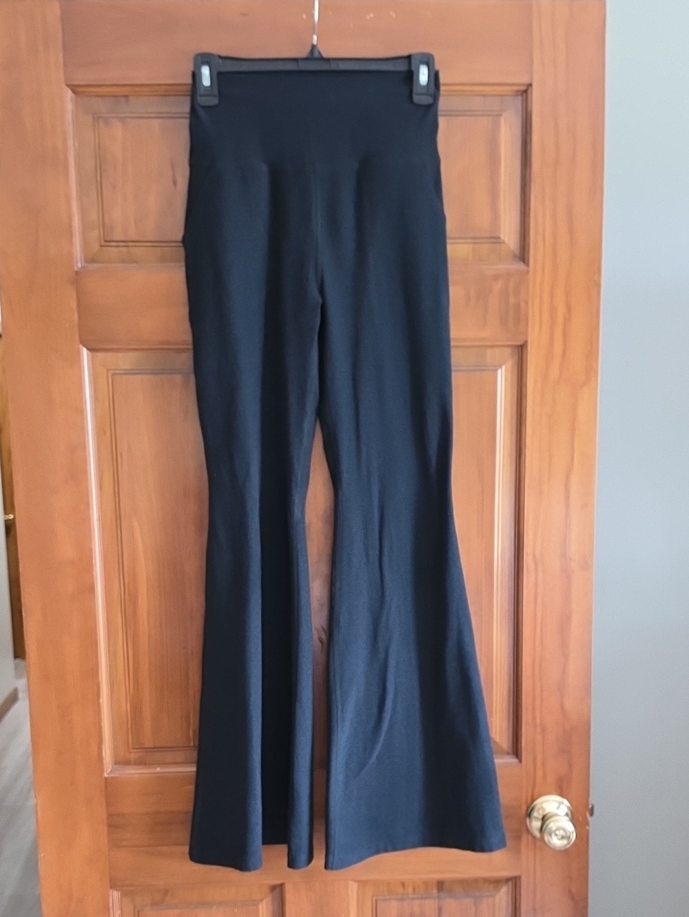 Beyond Yoga Heathered Black Flare Leg High-Rise Pants